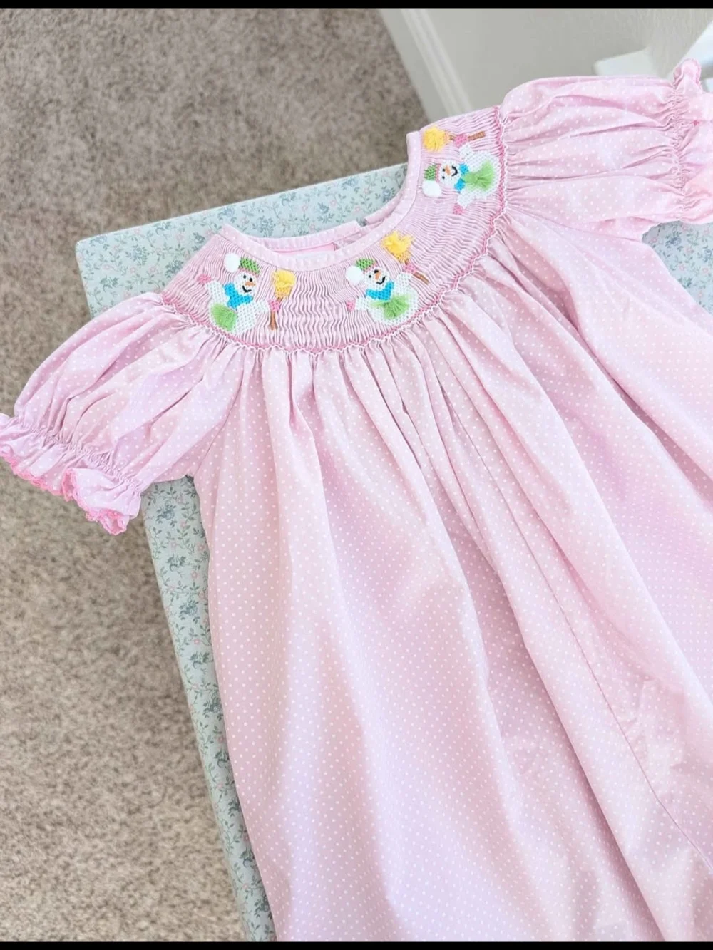 18 Mos Smocked Frosty The Snowman Bubble Romper